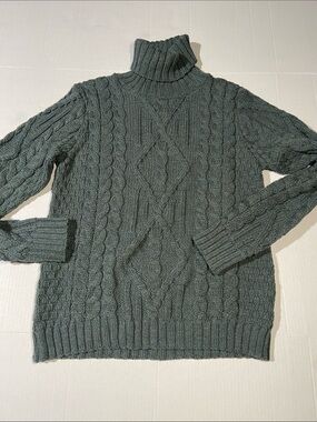 Aran Mor Ireland 100% Merino Wool Turtleneck Sweater
